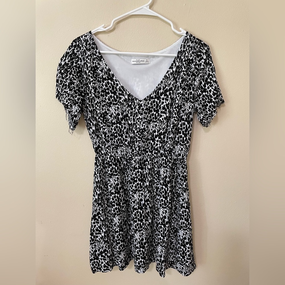 Abercrombie & Fitch Black White Print Dress